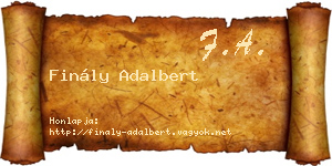 Finály Adalbert névjegykártya